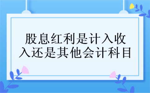 股息红利是计入收入还是其他会计科目 股息红利是计入收入还是其他会计科目