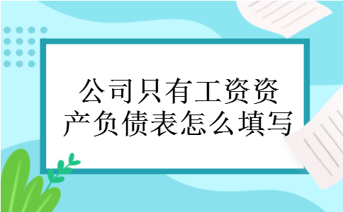 公司只有工资资产负债表怎么填写