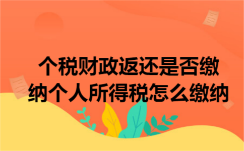 个税财政返还是否缴纳个人所得税怎么缴纳 个税财政返还是否缴纳个人所得税怎么缴纳