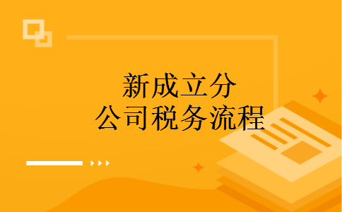 新成立分公司税务流程 新成立分公司税务流程
