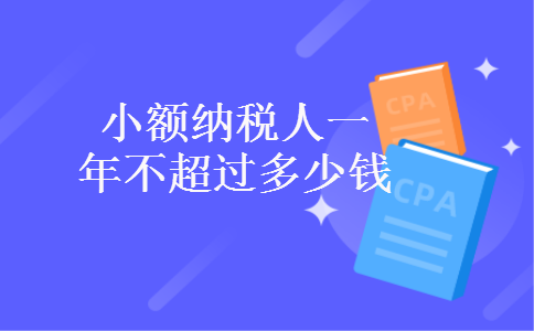 小额纳税人一年不超过多少钱 小额纳税人一年不超过多少钱