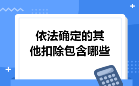 依法确定的其他扣除包含哪些