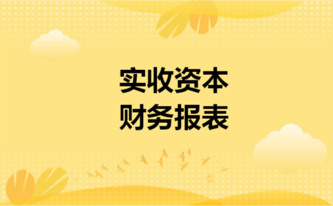 实收资本财务报表 实收资本财务报表