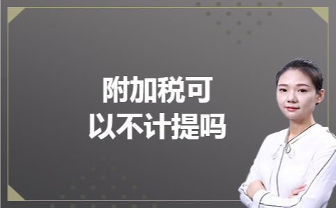 附加税可以不计提吗