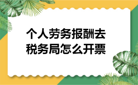 个人劳务报酬去税务局怎么开票
