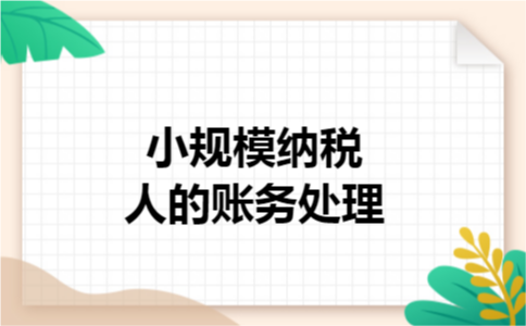小规模纳税人的账务处理