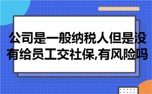 公司是一般纳税人但是没有给员工交社保,有风险吗