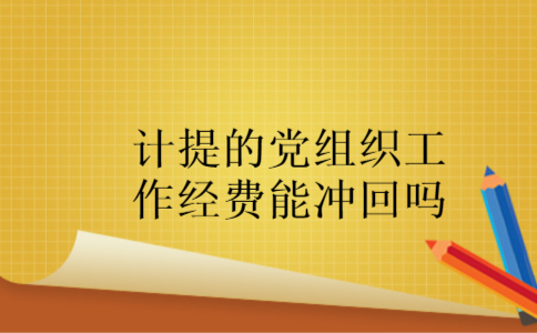 计提的党组织工作经费能冲回吗