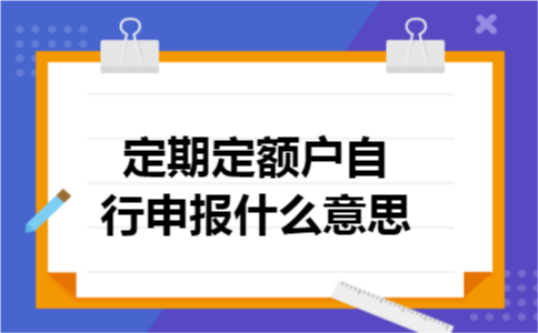 定期定额户自行申报什么意思