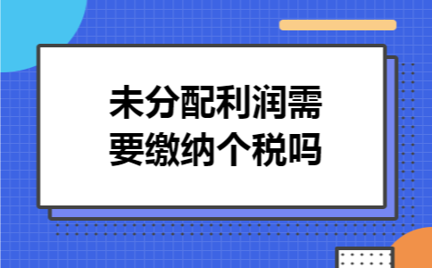 未分配利润需要缴纳个税吗