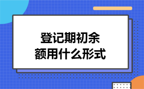 登记期初余额用什么形式