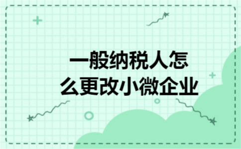 一般纳税人怎么更改小微企业
