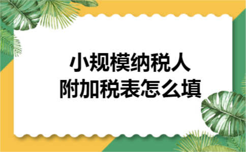 小规模纳税人附加税表怎么填 小规模纳税人附加税表怎么填