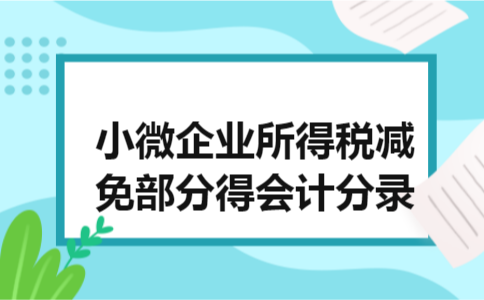 小微企业所得税减免部分得会计分录 小微企业所得税减免部分得会计分录