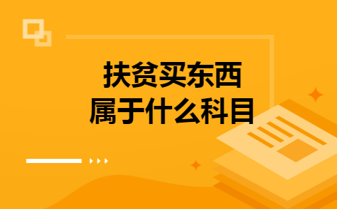  扶贫买东西属于什么科目