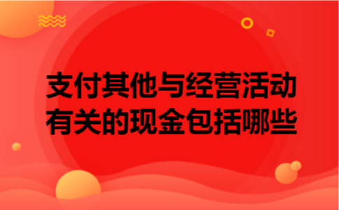  支付其他与经营活动有关的现金包括哪些