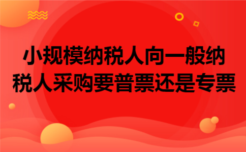 小规模纳税人向一般纳税人采购要普票还是专票 小规模纳税人向一般纳税人采购要普票还是专票