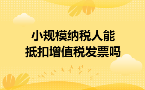 小规模纳税人能抵扣增值税发票吗