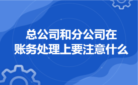 总公司和分公司在账务处理上要注意什么