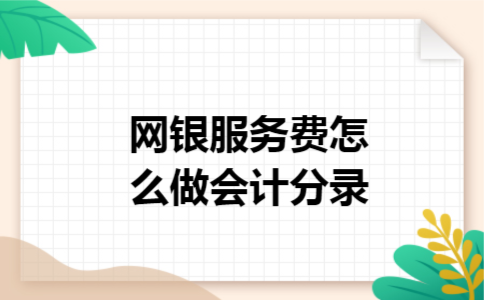 网银服务费怎么做会计分录