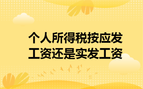 个人所得税按应发工资还是实发工资