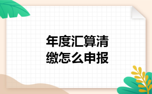 年度汇算清缴怎么申报